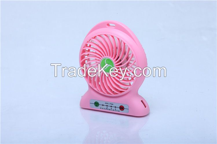 New 2016 Product idea Usb Table Rechargeable Mini Fan with Led Lights