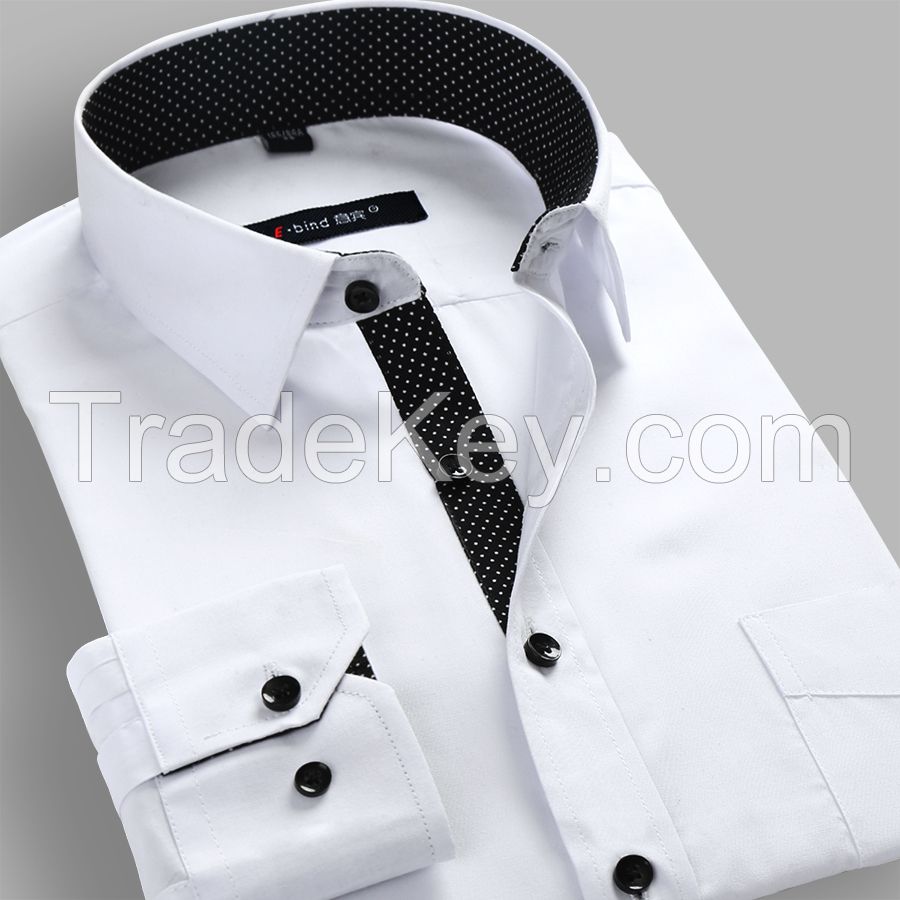 Solid color men&#039;s dress shirt for oem