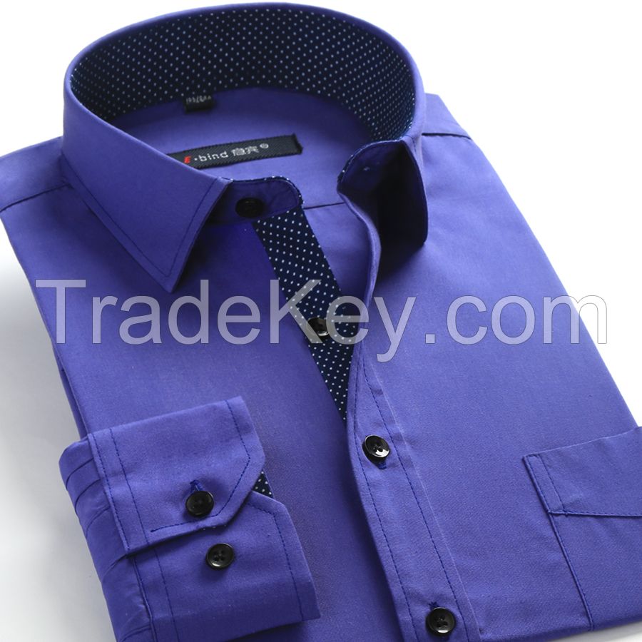 Solid color men's dress shirt for oem