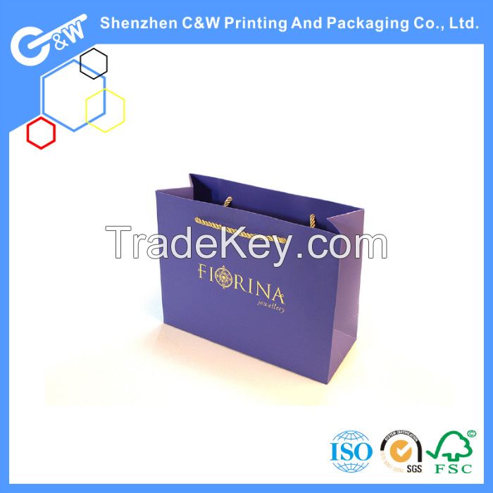 Custom Design Jewelry packaging paper bag with custom logo