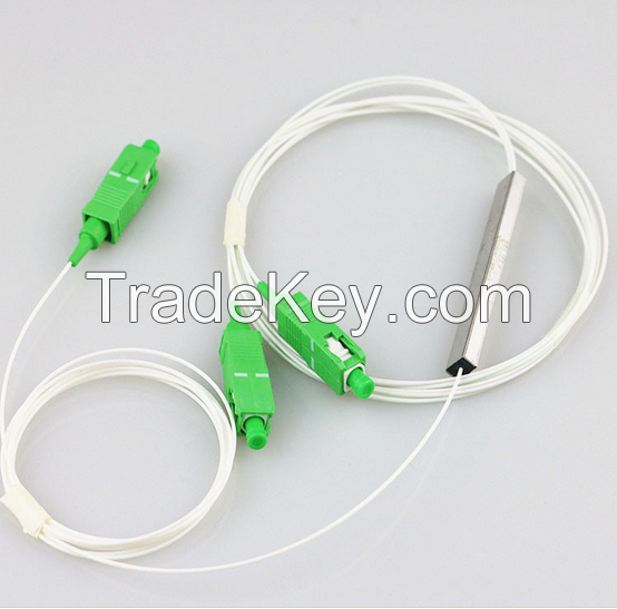 1x2 1x4 1x8 1x16 1X32 1X64 steel tube type mini size fiber optic plc splitter