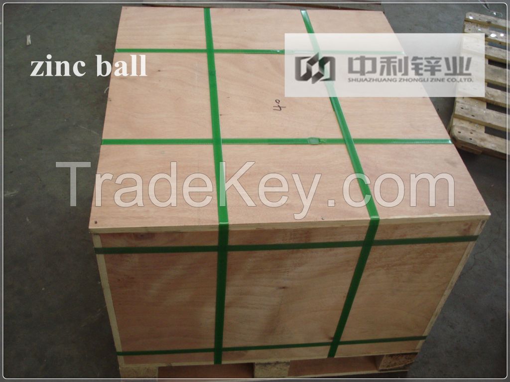 Zinc ball adopts superior Huludao distilled zinc ingot (Znâ¥99.995)