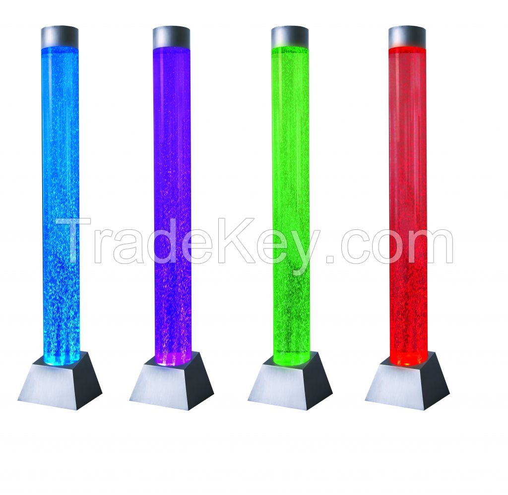 LED Coorful Bubble Tube Column with Artificial Fishes Inside