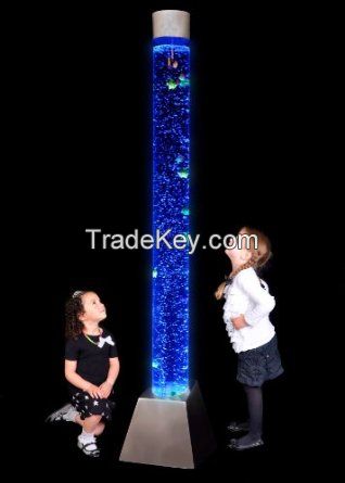 LED Coorful Bubble Tube Column with Artificial Fishes Inside