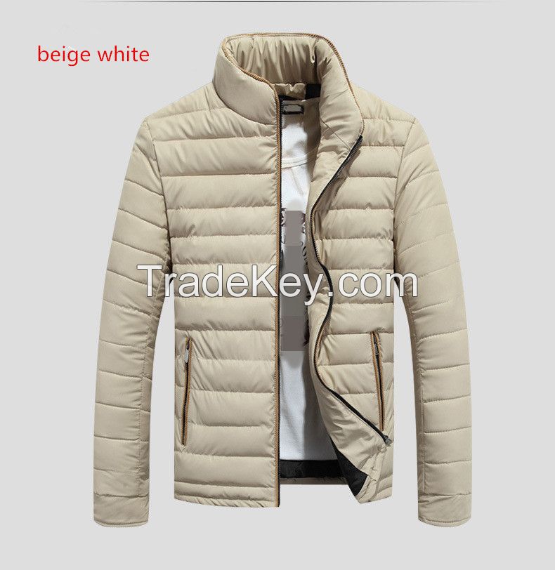 mens outdoor cotton padded thick warm leisure  stand collar jacket