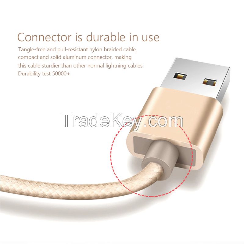 Micro Cable, Rainbow Charger Cables to USB Syncing and Charging Cable Data Nylon Braided Cord Charger for android, samsung, nexus, lg, htc, nokia, sony, and more