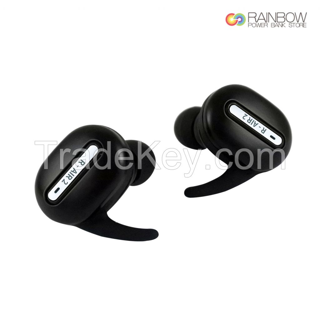 Bluetooth Headset, Rainbow Mini Dual Earbuds Sport Waterproof HD Stereo Sound true Wireless V4.2 Built-in Mic earphones with Charging Box for iPhone Samsung and More Android Phones