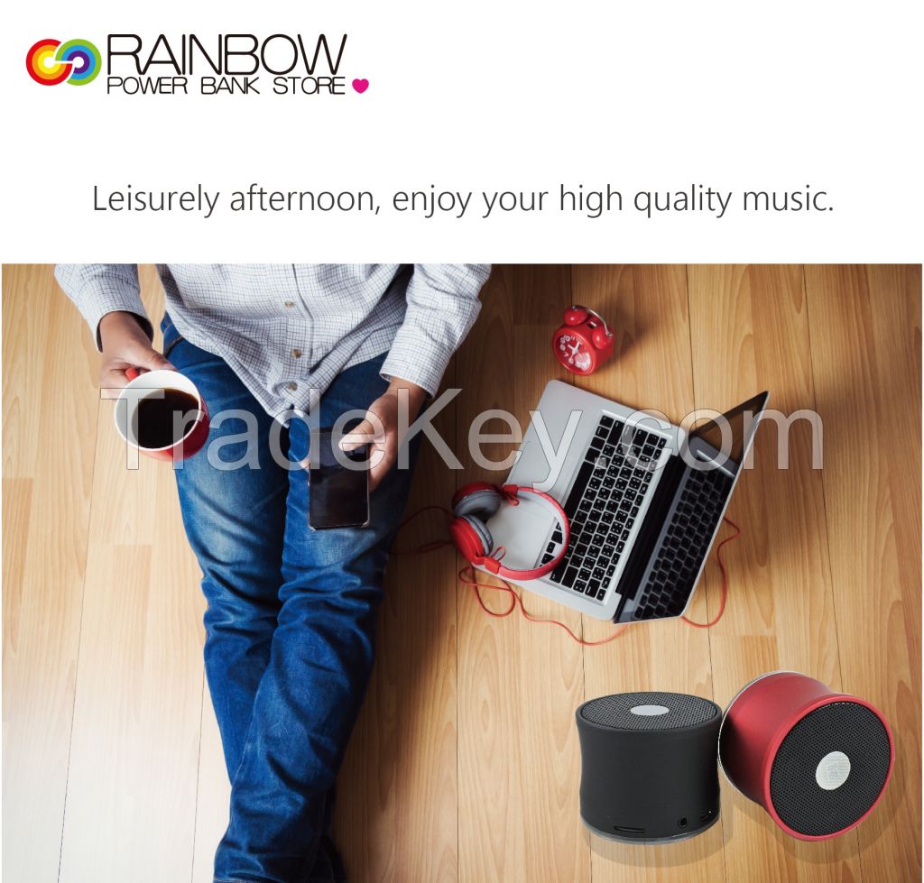 Rainbow R1 Portable Wireless Bluetooth Speaker with Built-in-Mic, Handsfree Call, AUX Line, TF Card, HD Sound and Bass for Iphone Ipad Android Smartphone and More