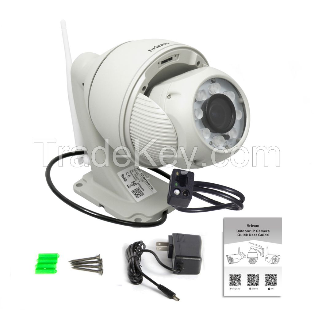 Sricam  Wireless PTZ Outdoor waterproof IP Camera IR-CUT Home security Night vision 720P HD