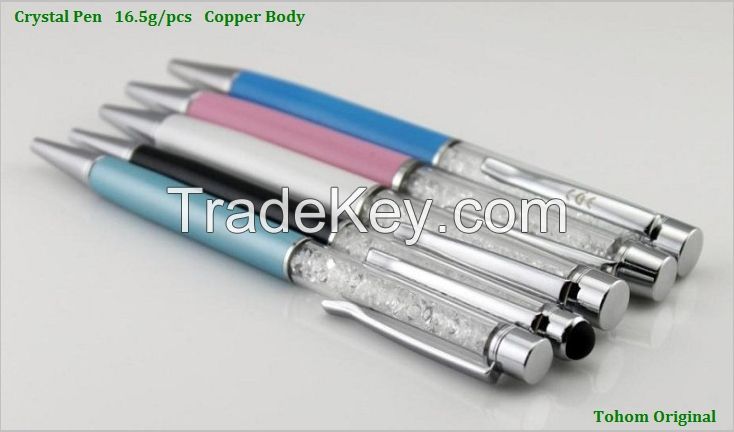 Promotional good price Crystal stylus Pen metal ballpoint pen touch screen pen with crystal