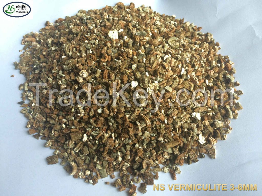 3-6mm 4-8mm etc Expanded Vermiculite  for Agriculture and Horticulture