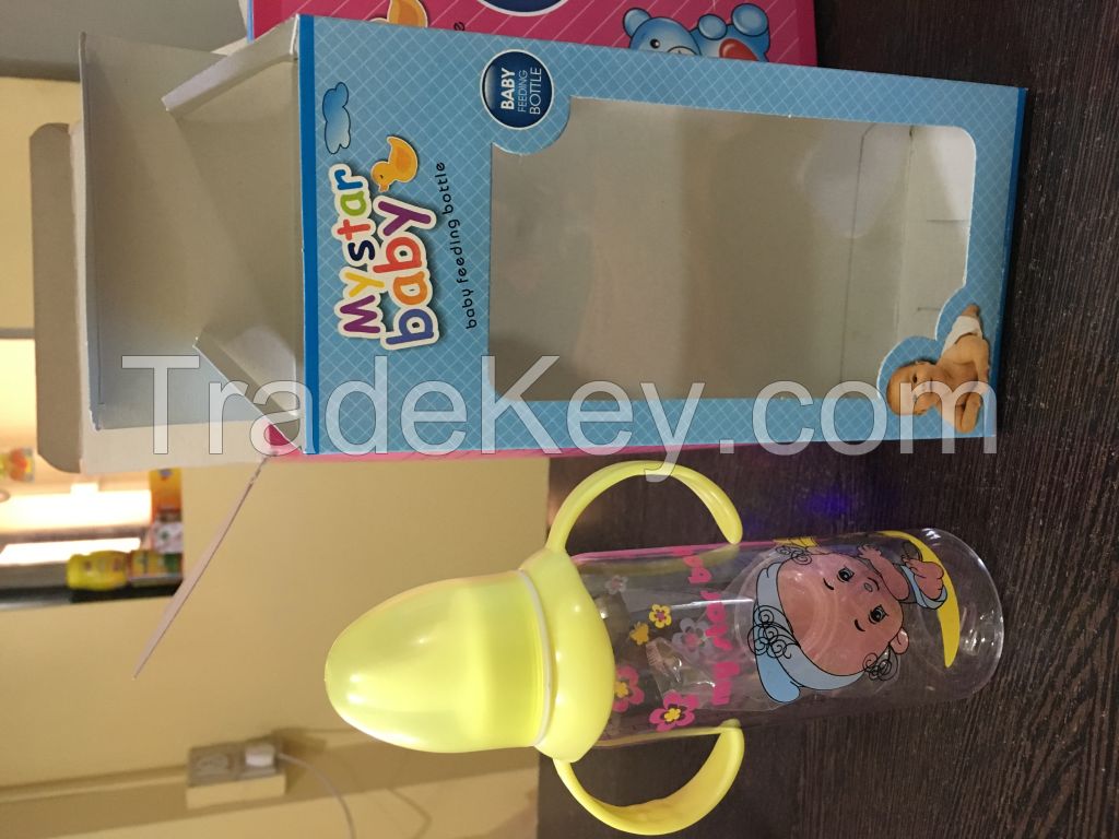 Plastic baby feeding bottle 