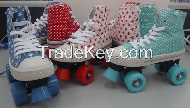 fashionable quad skates canvas star semi soft detachable roller skate cool slide