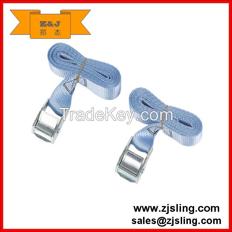 8m x 50mm. Heavy duty polyester webbing. Long-handled ratchet for high pre-tension. Delta end fittings. 