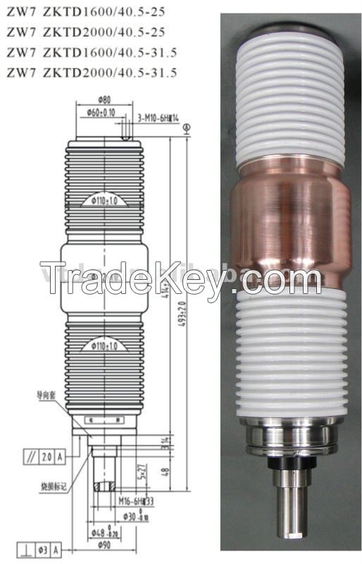 Vacuum interrupter for outdoor circuit breaker