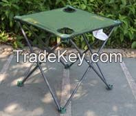 Oxford Simple Fishing Table With Cup Holder Portable Folding Outdoor Garden Camping