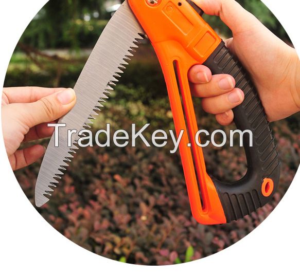 high quality D shape anti slip handle folding hand pruning saw