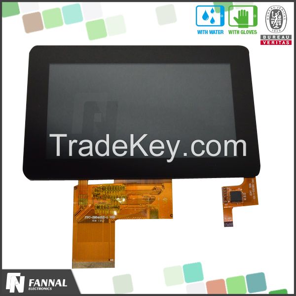 projected 4.3 inch tft capacitive touch panel module WQVGA 480*272 TTL/8bit interface      