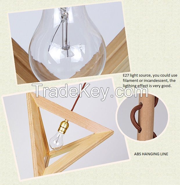 SL wooden art pendant lamp dining room lamp simple and special pendant lighting fixture