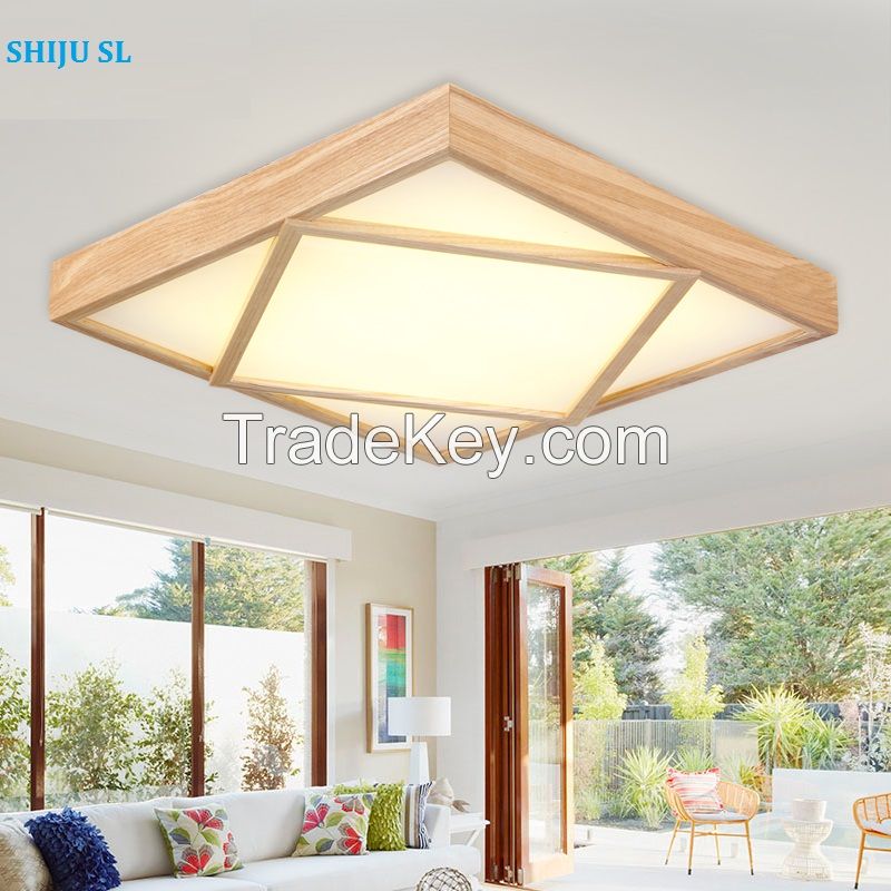 SL wood led ceiling lights modern simple living room light bed room environment protect lamp study room lamp Y0593