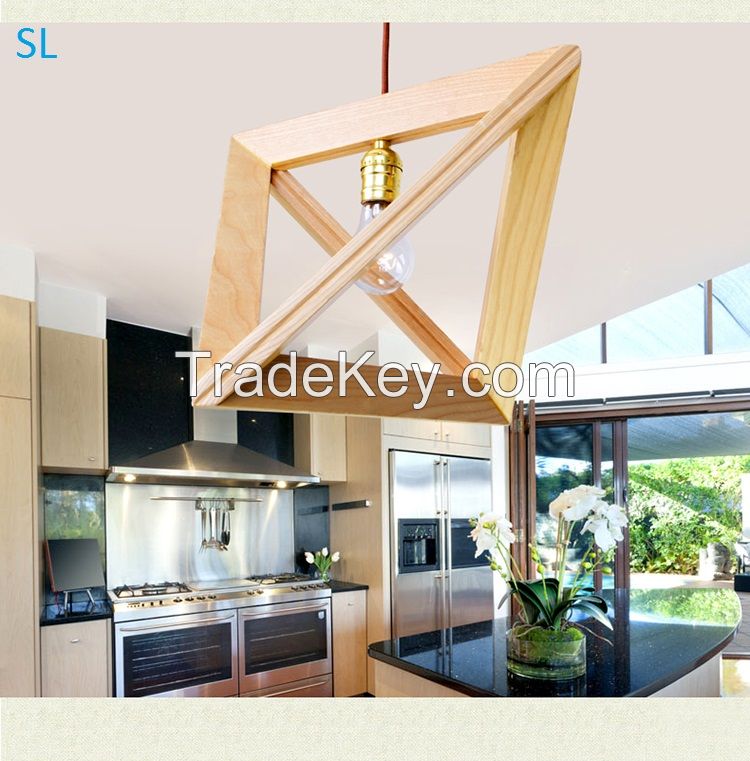 SL wooden art pendant lamp dining room lamp simple and special pendant lighting fixture
