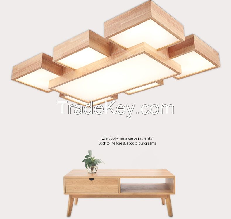 SL T wood ceiling lamp living room led simple creative lamp Japan style bedroom wood ceiling lamp Y0552