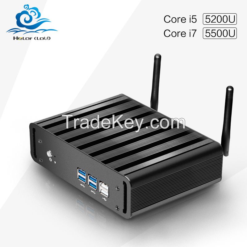 Win10 Mini pc i7 Barebone Nuc Fanless Computador Core i7 5500U i5 5200U Graphics HD 5500 HTPC 4K