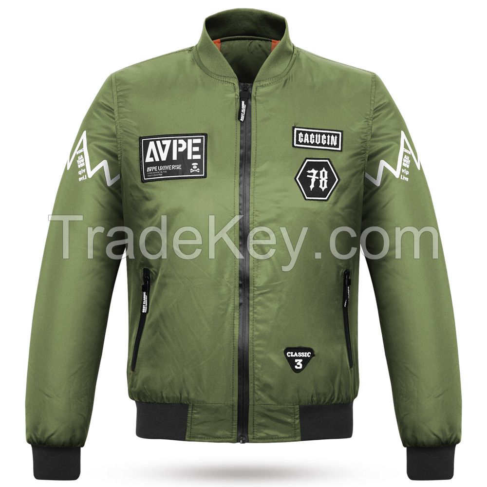 002 Polyester Mens Waterproof Bomber Jacket For Winter