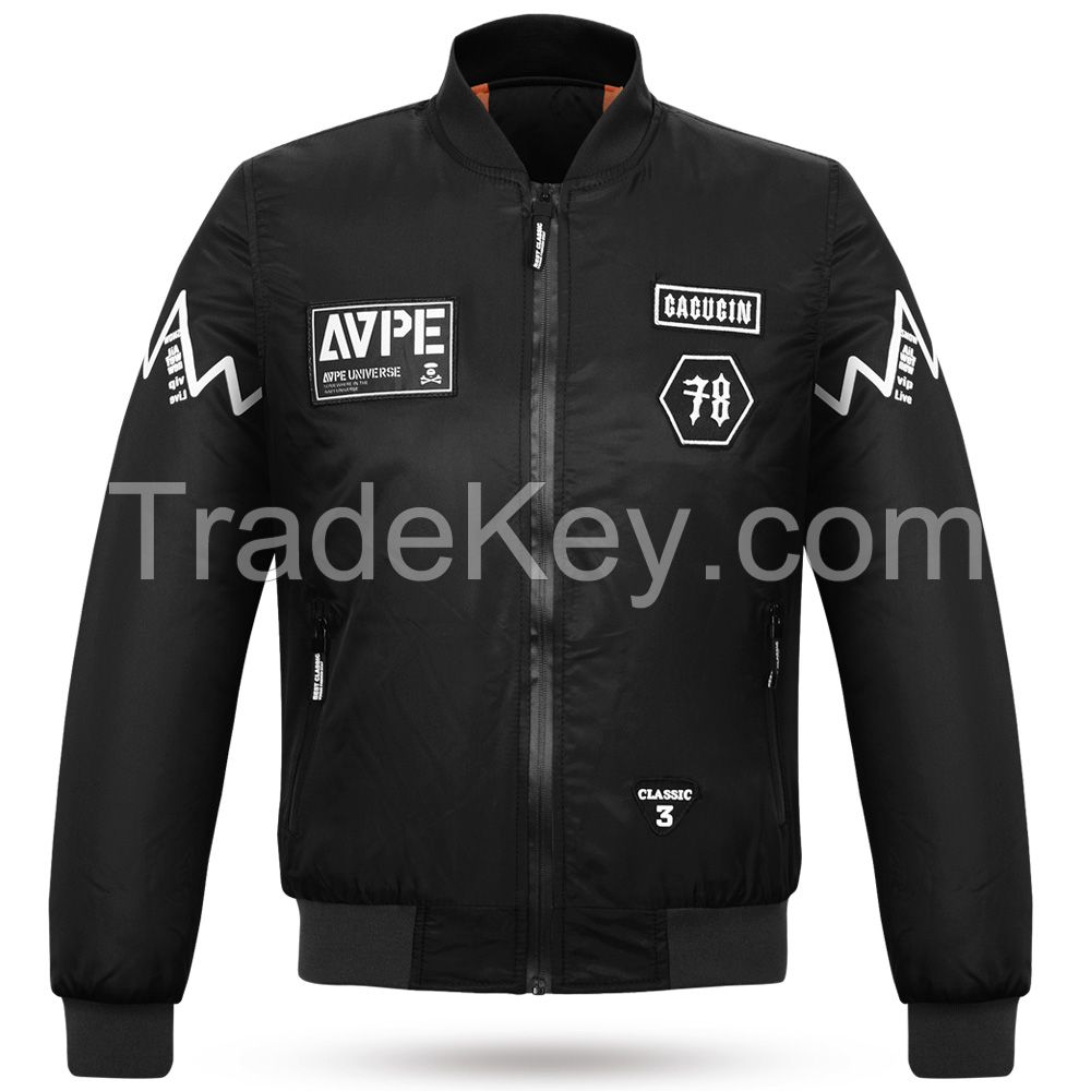 002 Polyester Mens Waterproof Bomber Jacket For Winter