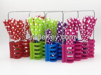 Stainless steel cutlery set with colorful plastic handle