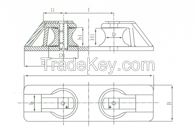 Marine fairlead chock Type B for synthetic fiber rope