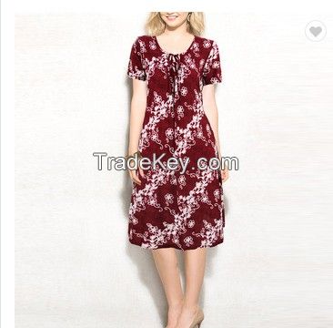 China manufacturer custom wholesale high quality women floral print dresses