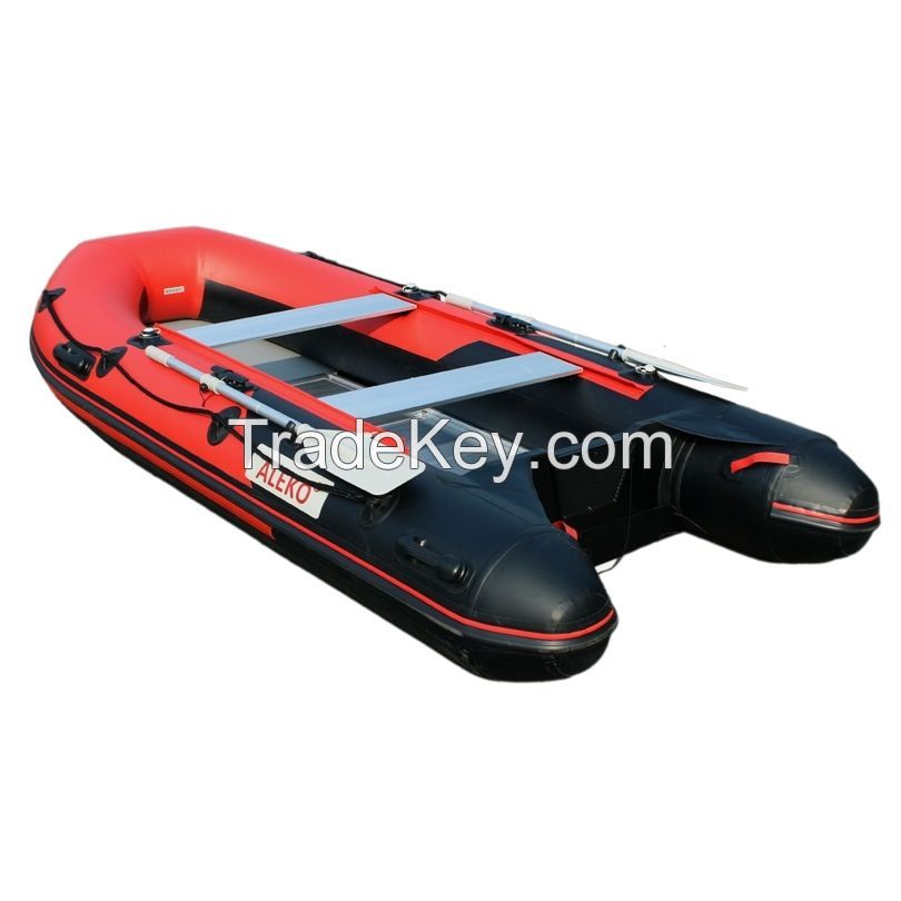 ALEKO 1.2 PVC Fishing Inflatable Red Black Pontoon Boat 