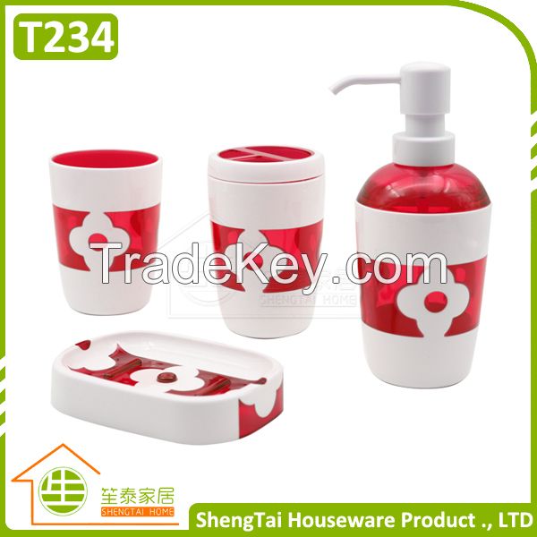 Good Price Half Transparent Plum Blossom Fress Color Home Bathroom Set