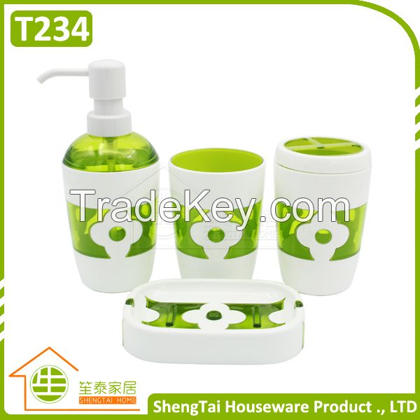 Good Price Half Transparent Plum Blossom Fress Color Home Bathroom Set