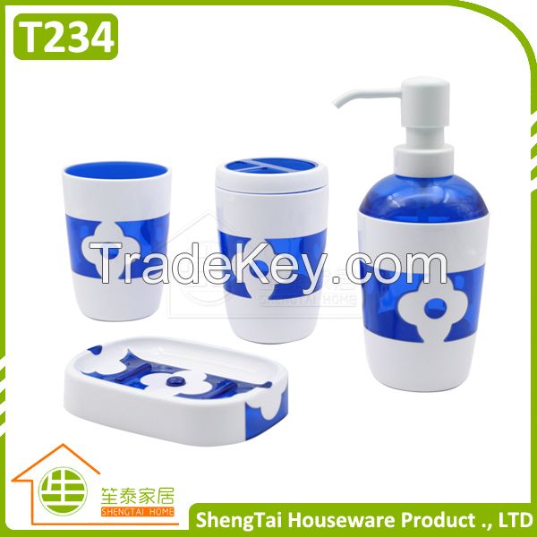 Good Price Half Transparent Plum Blossom Fress Color Home Bathroom Set