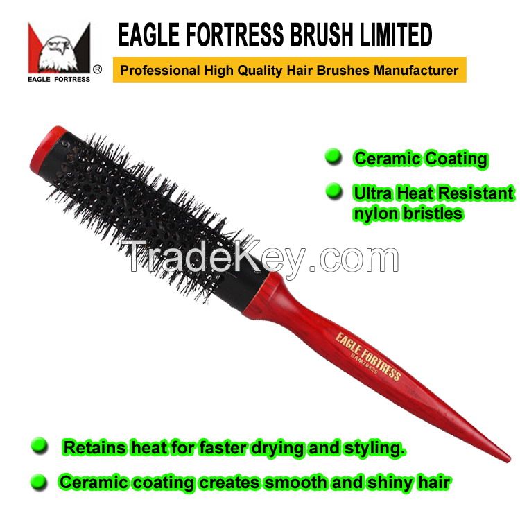 Hot Curling Brush with Wooden Handle