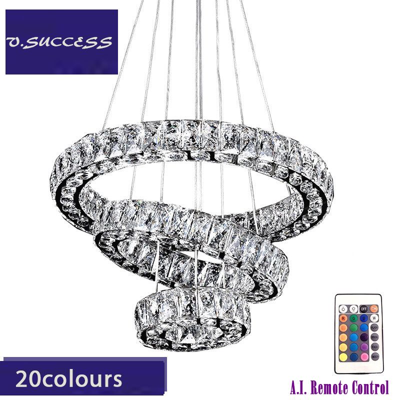 European three-ring advanced crystal chandelier