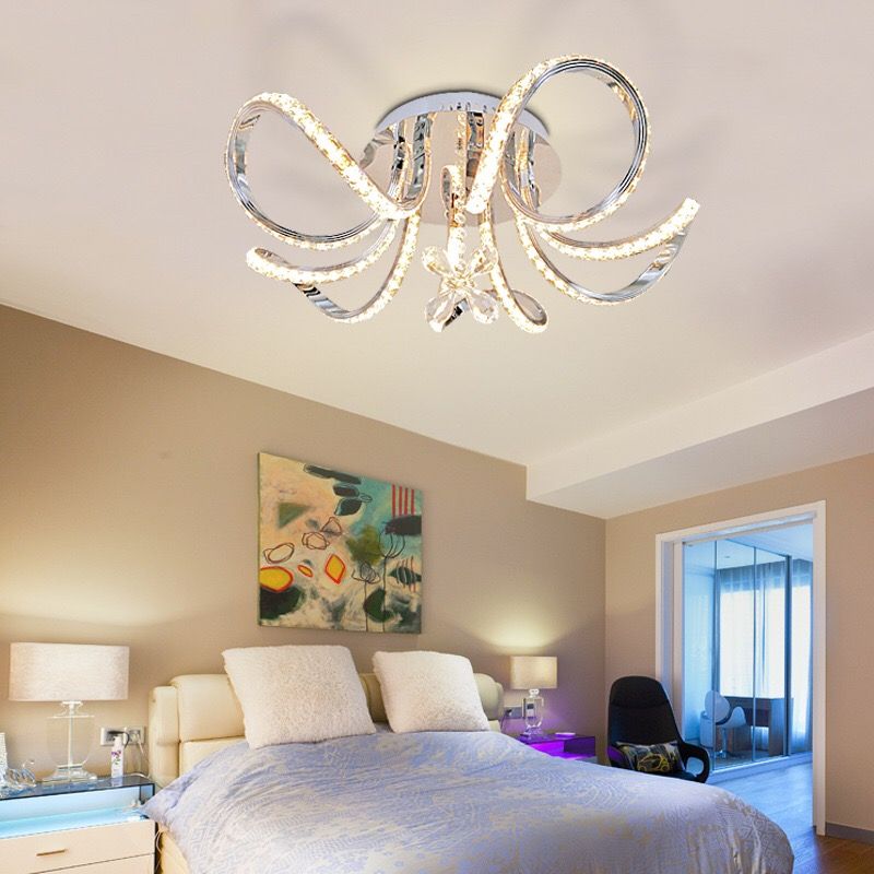 Five-head crystal ceiling light