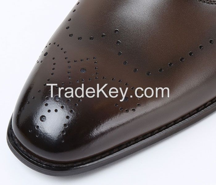 Man's genuine leather dress shoes, business shoes, casual shoes, nice quality shoes, bespoke