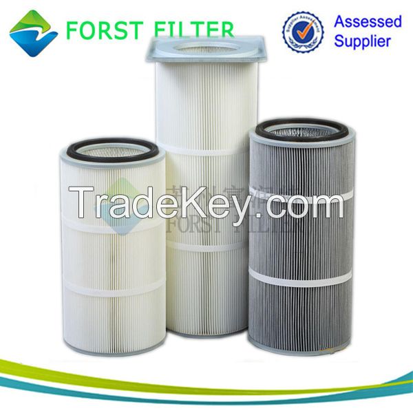 FORST Industrial Air Dust Deep Pleated Polyester Filter Cartridge Supplier