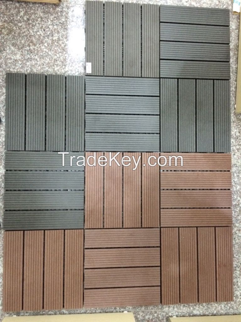 Interlock waterproof wpc decking tiles