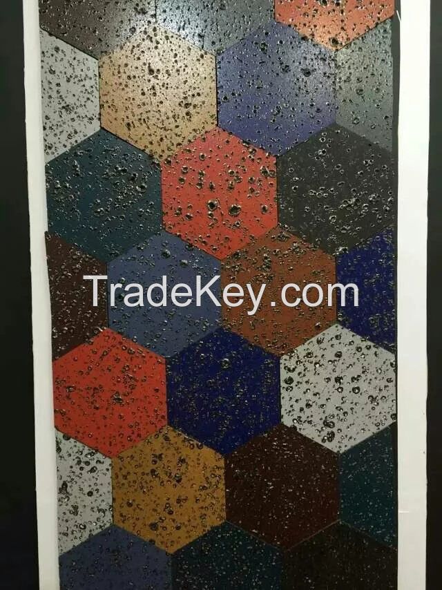 lava stone mix colors natural stone hexagon floor volcanic rock bar hotel ktv exclusive shop coffee tea cloth shop wall and floor decoration