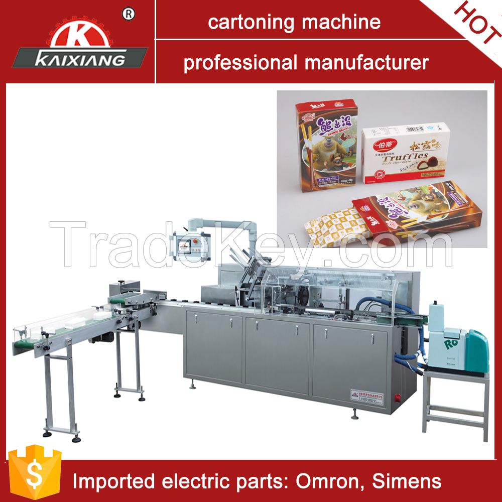 Tea bag box packaging machine with hot melt glue