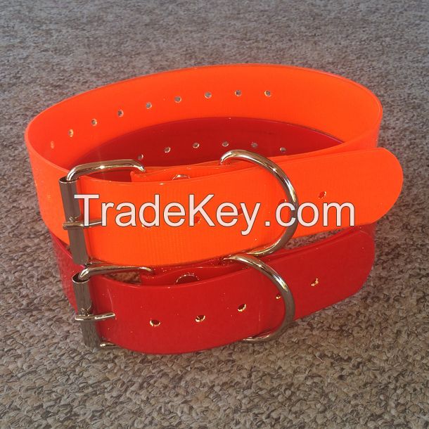 2'' wide Durable TPU hunting dog collar made from TPU coated nylon webbing