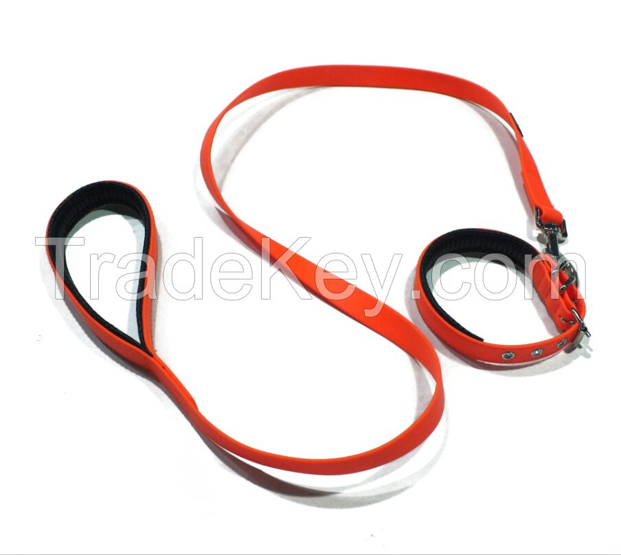 PVC pet dog leash with soft padding handle strap