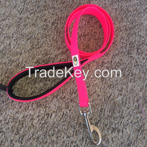 PVC pet dog leash with soft padding handle strap