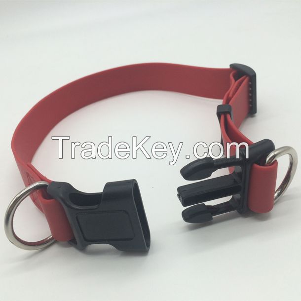 Softer PVC dog collar with quick release safety buckle