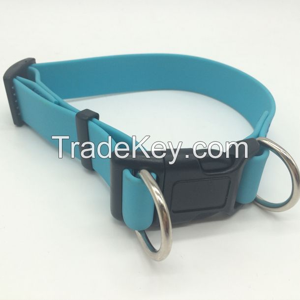 Softer PVC dog collar with quick release safety buckle