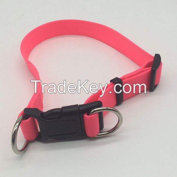 Softer PVC dog collar with quick release safety buckle